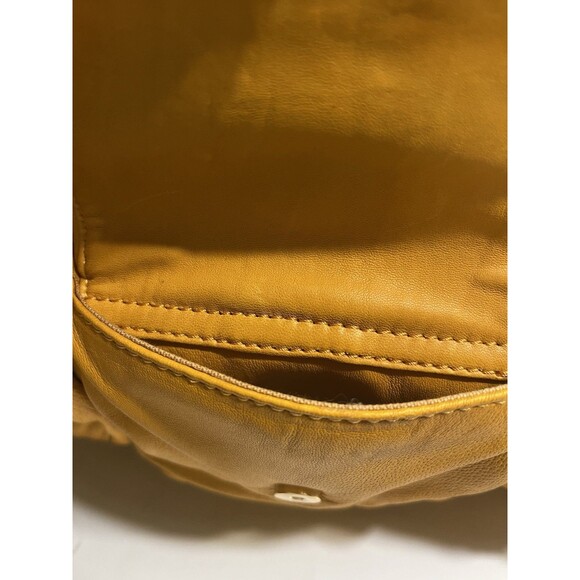 Coldwater Creek Buttery Soft Leather Harvest Gold Yellow Hobo Shoulder Bag Purse - Picture 16 of 16